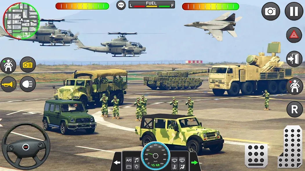 Army Vehicle Cargo Transport на телефон — скачать мод: Безлимитные деньги и топливо — скриншот 4 Army Vehicle Cargo Transport на телефон — скачать мод: Безлимитные деньги и топливо — скриншот 4