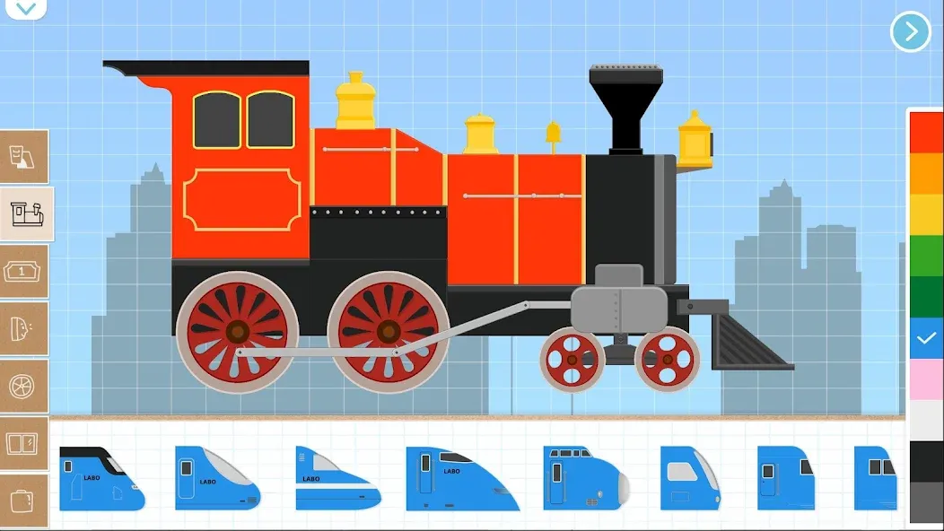 Labo Brick Train Game For Kids MOD APK скачать на Андроид — Разблокированы все поезда и уровни — скриншот 5