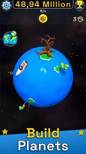 Planet Evolution: Idle Clicker на телефон — скачать мод: Безлимитные ресурсы и ускоренное развитие — скриншот 1