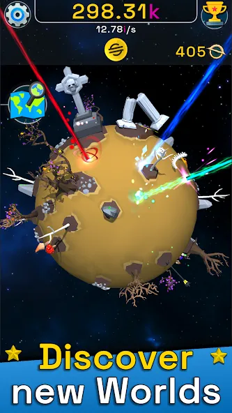 Planet Evolution: Idle Clicker на телефон — скачать мод: Безлимитные ресурсы и ускоренное развитие — скриншот 2