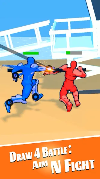 Скачать Draw 4 Battle: Aim N Fight на Андроид с модом — Безлимитные деньги и патроны — скриншот 5