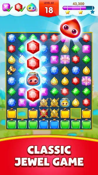 Jewels Legend - Match 3 Puzzle MOD APK: Без рекламы и бесконечные жизни — скриншот 1