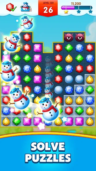 Jewels Legend - Match 3 Puzzle MOD APK: Без рекламы и бесконечные жизни — скриншот 2