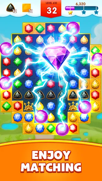 Jewels Legend - Match 3 Puzzle MOD APK: Без рекламы и бесконечные жизни — скриншот 3