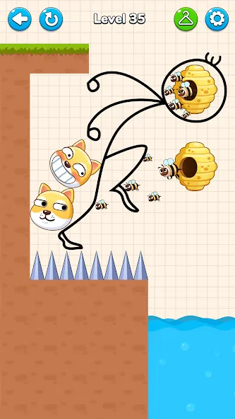 Draw to Save - Save the Dog взлом на Андроид — Без рекламы и все уровни открыты — скриншот 4 Draw to Save - Save the Dog взлом на Андроид — Без рекламы и все уровни открыты — скриншот 4