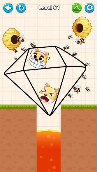 Draw to Save - Save the Dog взлом на Андроид — Без рекламы и все уровни открыты — скриншот 5 Draw to Save - Save the Dog взлом на Андроид — Без рекламы и все уровни открыты — скриншот 5