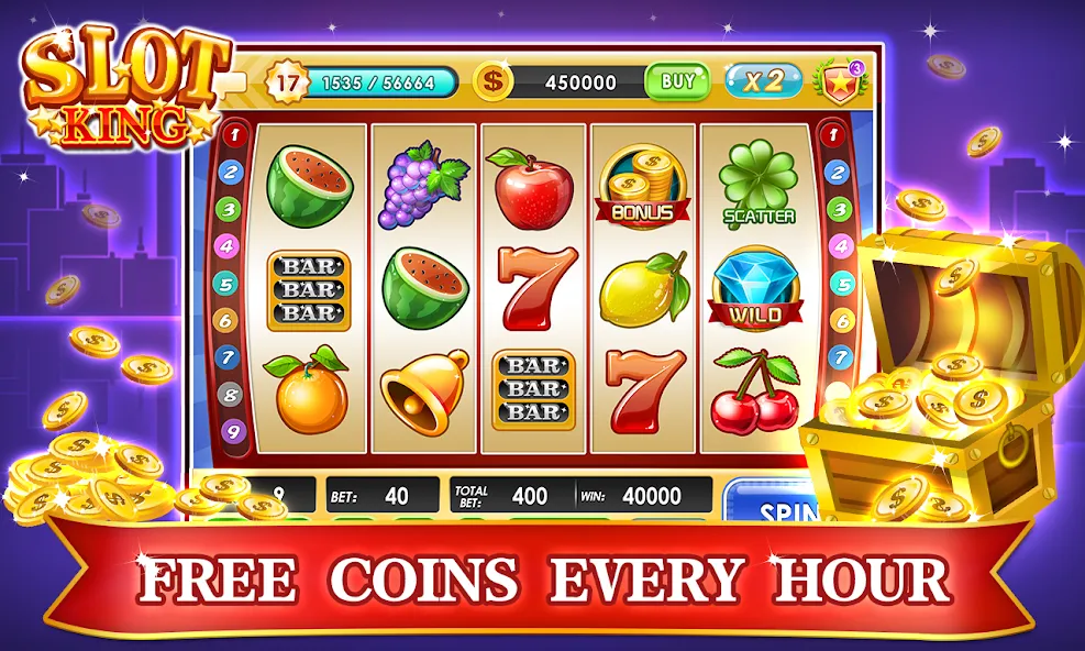 Slots Machines - Vegas Casino взломанный APK — Безлимитные монеты и джекпоты — скриншот 1