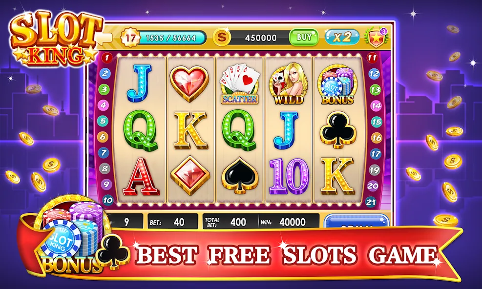 Slots Machines - Vegas Casino взломанный APK — Безлимитные монеты и джекпоты — скриншот 3