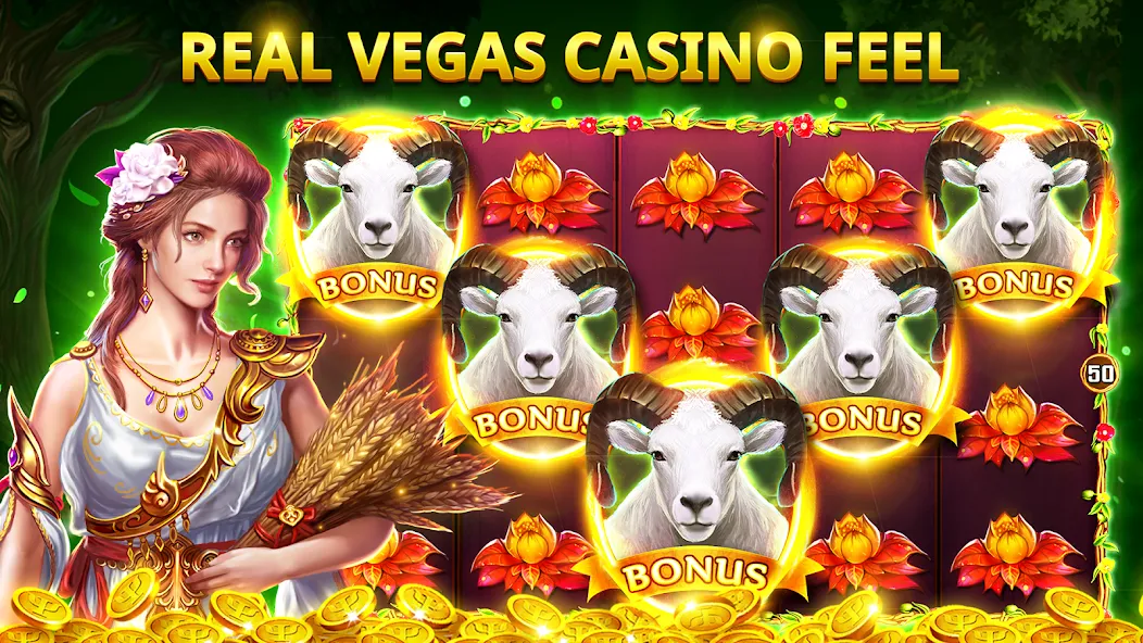 Slots Myth - Slot Machines — Безлимитные монеты и бонусы, скачать мод APK — скриншот 4 Slots Myth - Slot Machines — Безлимитные монеты и бонусы, скачать мод APK — скриншот 4