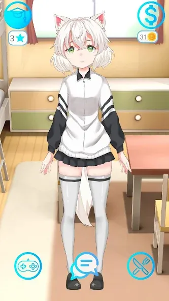 Скачать My anime girl 2 последней версии — Безлимитные деньги и все наряды — скриншот 5