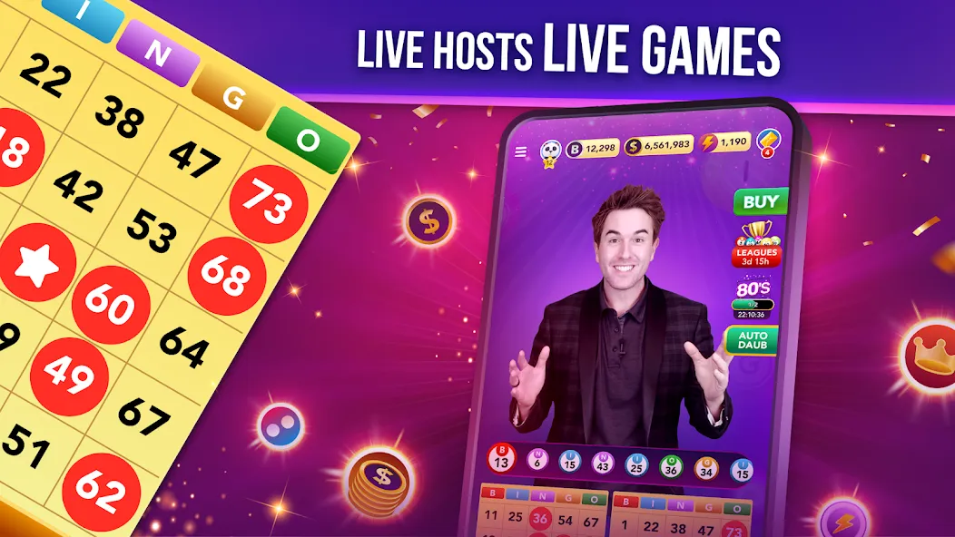Live Play Bingo: Real Hosts взлом на Андроид — Безлимитные фишки и бонусы — скриншот 2 Live Play Bingo: Real Hosts взлом на Андроид — Безлимитные фишки и бонусы — скриншот 2