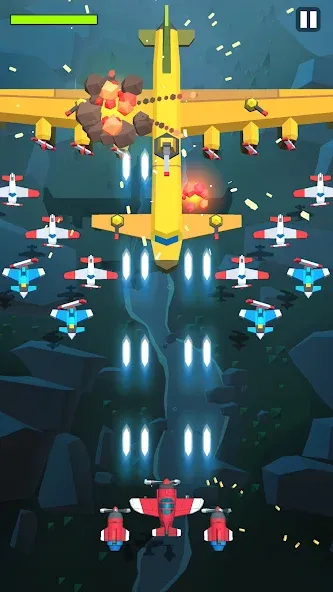 Burning Sky: Aircraft Combat бесплатно на Андроид — мод: Безлимитные ресурсы и мощное оружие — скриншот 5