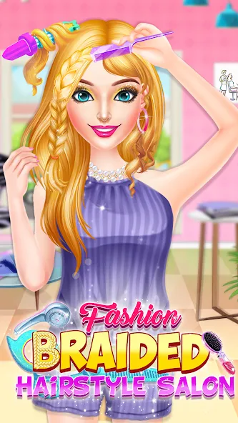 Braided Hair Salon Girls Games MOD APK: Безлимитные деньги и всё открыто — скриншот 3 Braided Hair Salon Girls Games MOD APK: Безлимитные деньги и всё открыто — скриншот 3