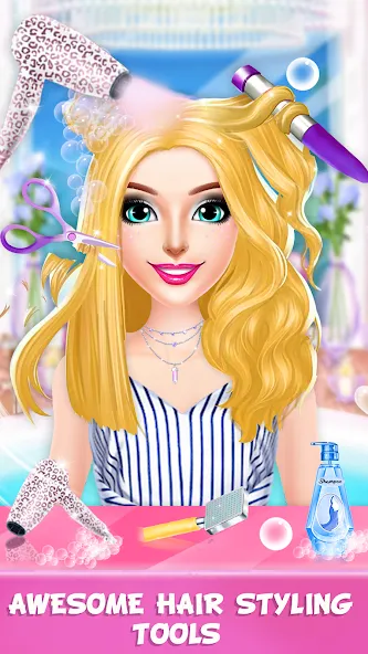 Braided Hair Salon Girls Games MOD APK: Безлимитные деньги и всё открыто — скриншот 4 Braided Hair Salon Girls Games MOD APK: Безлимитные деньги и всё открыто — скриншот 4