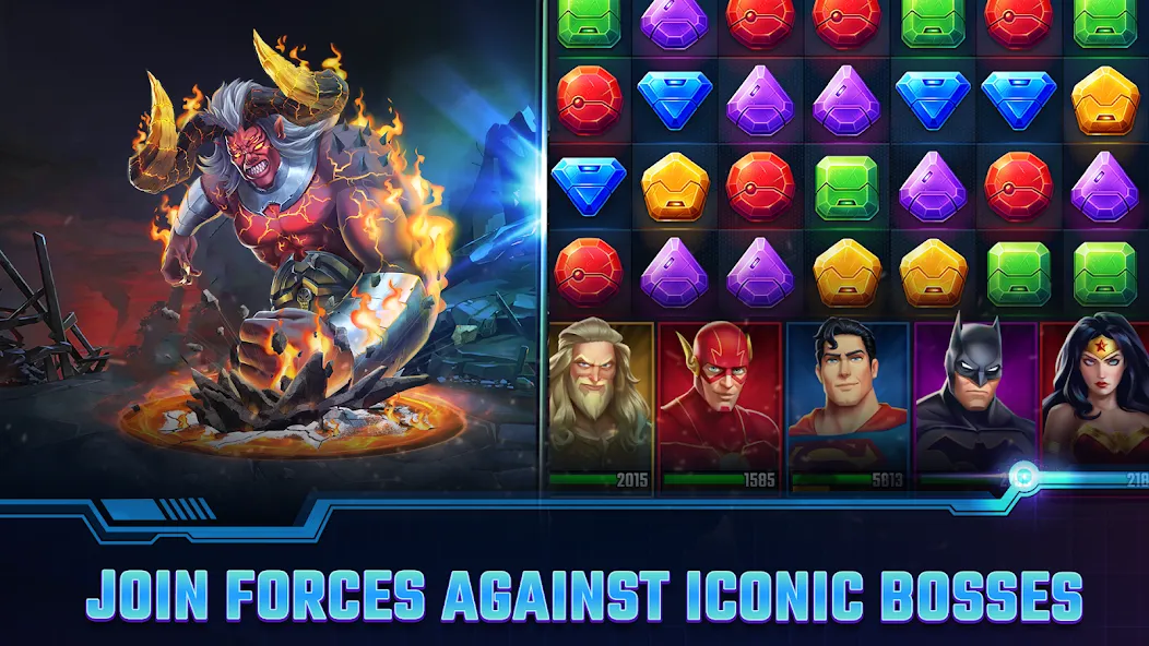 Мод DC Heroes & Villains: Match 3 — Безлимитные деньги и энергия, скачать APK — скриншот 4