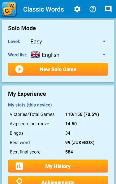 Скачать Classic Words Solo — Подсказки и безлимитные ходы — скриншот 5 Скачать Classic Words Solo — Подсказки и безлимитные ходы — скриншот 5