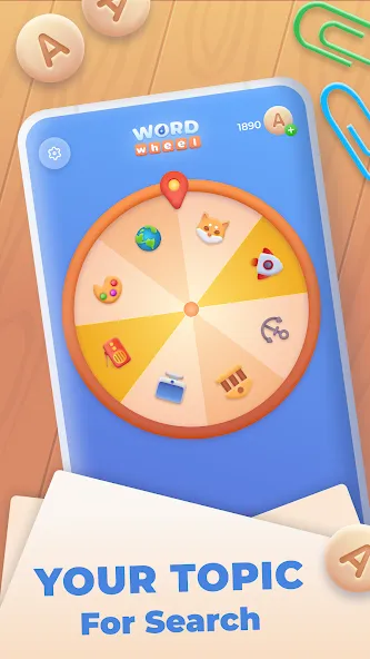 Скачать взлом Word Wheel - Word Search — Без рекламы и подсказки доступны — скриншот 1 Скачать взлом Word Wheel - Word Search — Без рекламы и подсказки доступны — скриншот 1