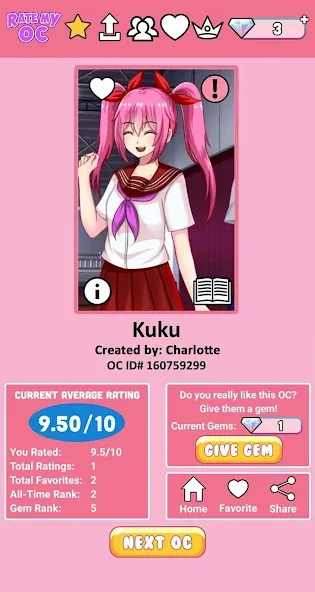 Rate My OC — взломанная версия, Оценка персонажей без ограничений — скриншот 4 Rate My OC — взломанная версия, Оценка персонажей без ограничений — скриншот 4