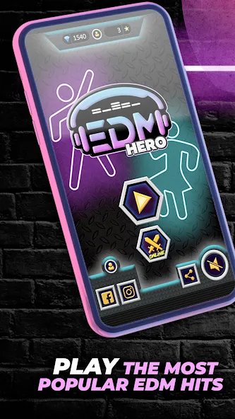 Скачать взлом Guitar Hero Game: EDM Music — Безлимитные деньги и все песни открыты — скриншот 1