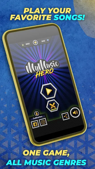 Скачать Guitar Hero Mobile: Music Game бесплатно — Безлимитные деньги и открыты все песни — скриншот 1