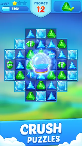 Jewel Crush™ - Match 3 Legend бесплатно на Андроид — мод: Безлимитные жизни и бустеры — скриншот 3