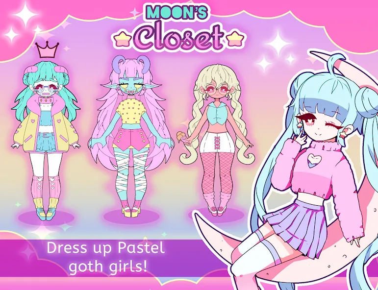 Скачать Moon's Closet dress up game последней версии — Открыты все наряды и аксессуары — скриншот 1 Скачать Moon's Closet dress up game последней версии — Открыты все наряды и аксессуары — скриншот 1