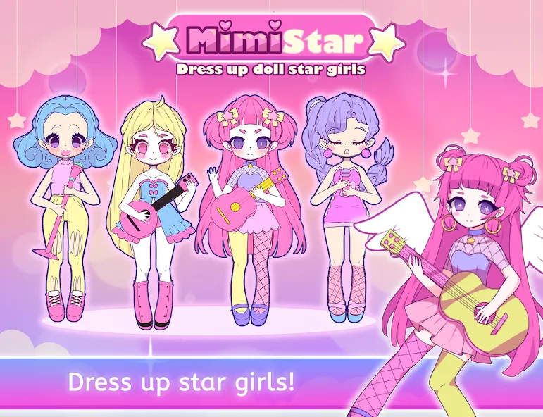Mimistar dress up chibi doll — Безлимитные монеты и все наряды, скачать мод APK — скриншот 1