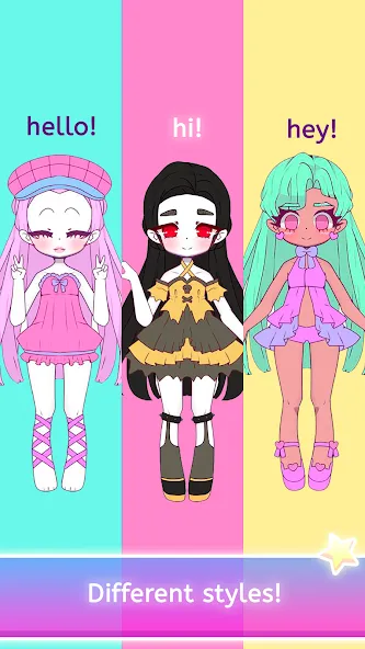 Mimistar dress up chibi doll — Безлимитные монеты и все наряды, скачать мод APK — скриншот 2