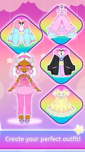 Mimistar dress up chibi doll — Безлимитные монеты и все наряды, скачать мод APK — скриншот 3