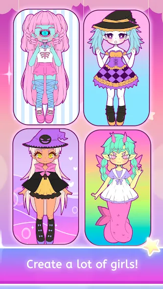 Mimistar dress up chibi doll — Безлимитные монеты и все наряды, скачать мод APK — скриншот 4