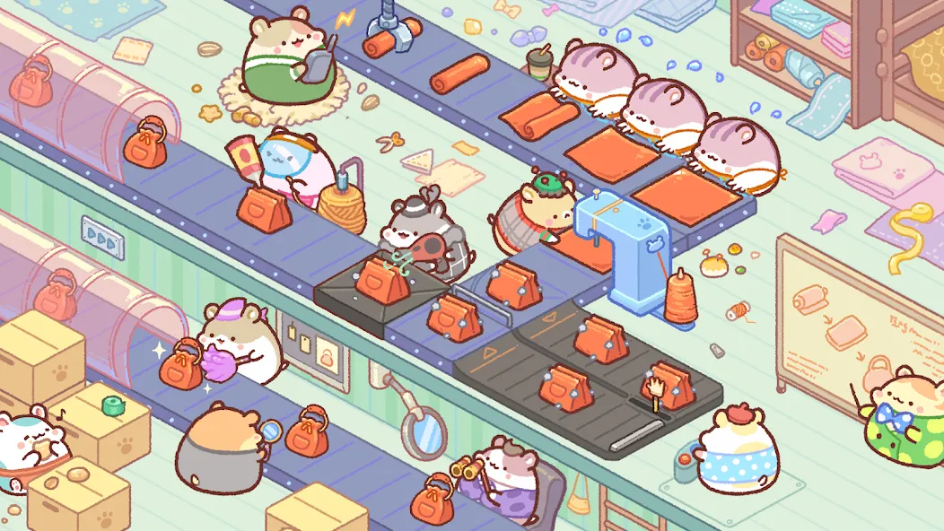 Скачать Hamster Bag Factory : Tycoon — Безлимитные деньги и ускоренное производство — скриншот 2 Скачать Hamster Bag Factory : Tycoon — Безлимитные деньги и ускоренное производство — скриншот 2