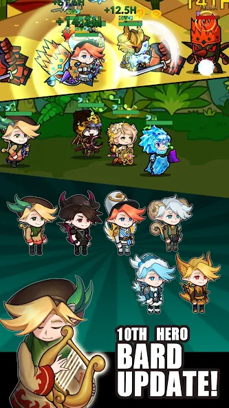 Infinity Heroes : Idle RPG бесплатно на Андроид — мод: Безлимитные ресурсы и герои — скриншот 2