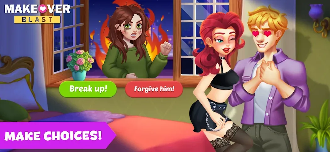 Makeover Blast: Dressup Salon взломанный APK — Безлимитные деньги и алмазы — скриншот 1