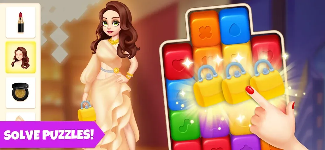 Makeover Blast: Dressup Salon взломанный APK — Безлимитные деньги и алмазы — скриншот 5