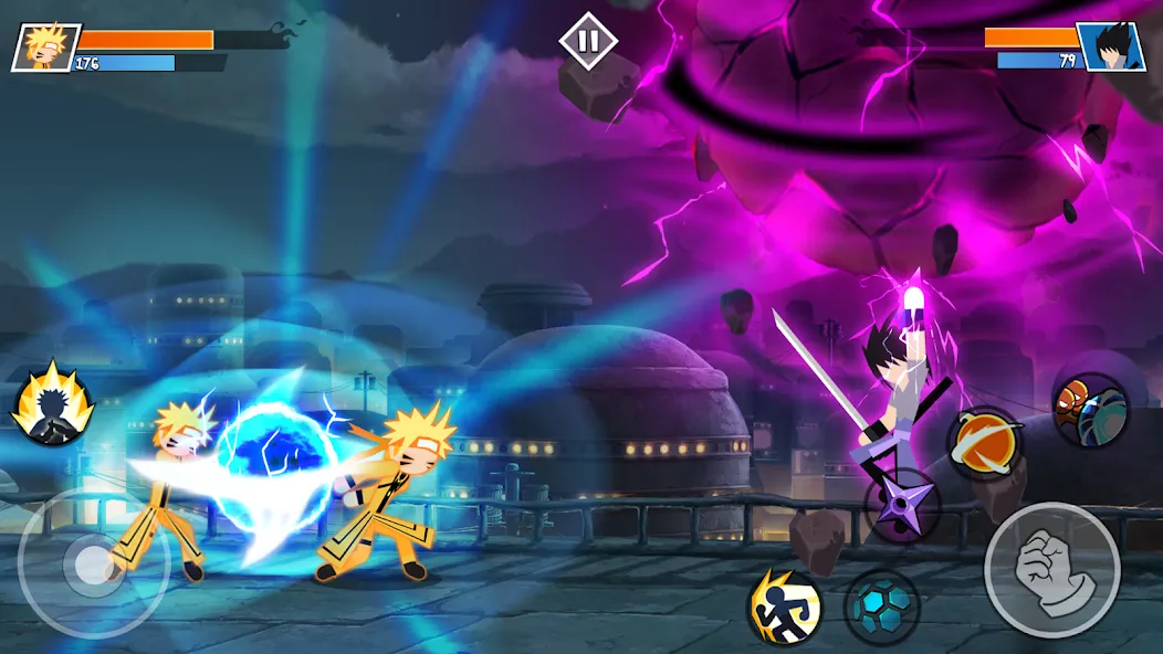 Stick Ninja Fight на телефон — скачать мод: Безлимитные деньги и энергия — скриншот 1