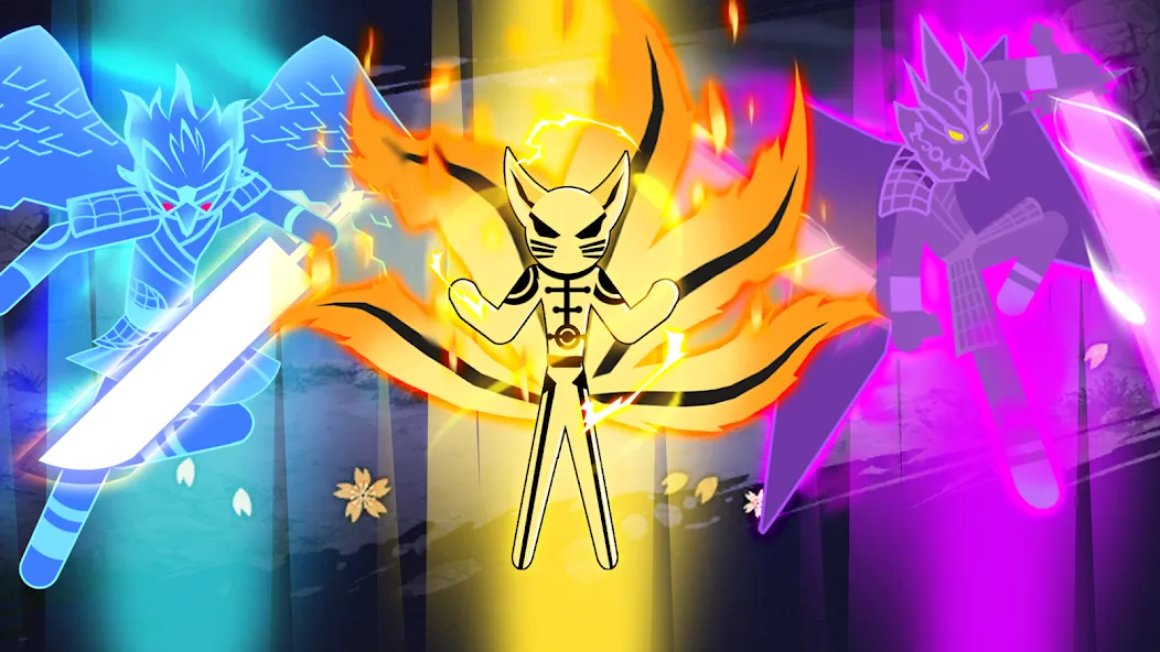Stick Ninja Fight на телефон — скачать мод: Безлимитные деньги и энергия — скриншот 3