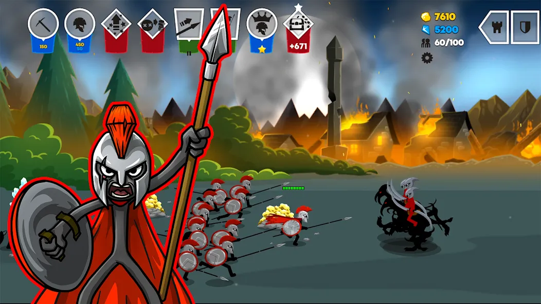 Скачать Stick War: Saga на Андроид с модом — Безлимитные деньги и все юниты — скриншот 3 Скачать Stick War: Saga на Андроид с модом — Безлимитные деньги и все юниты — скриншот 3