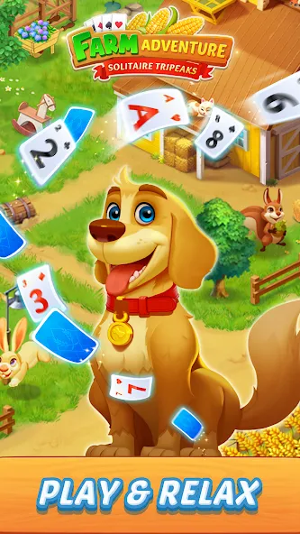 Solitaire Farm Adventure — Безлимитные монеты и подсказки, скачать мод APK — скриншот 1