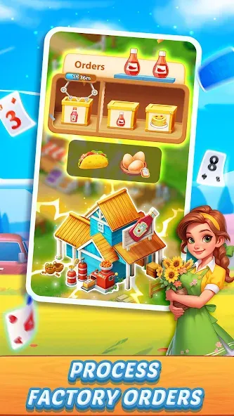 Solitaire Farm Adventure — Безлимитные монеты и подсказки, скачать мод APK — скриншот 3