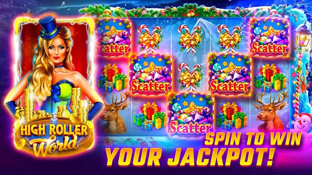 Скачать Slots WOW Casino Slot Machine Mod APK — Безлимитные монеты и бонусы — скриншот 1