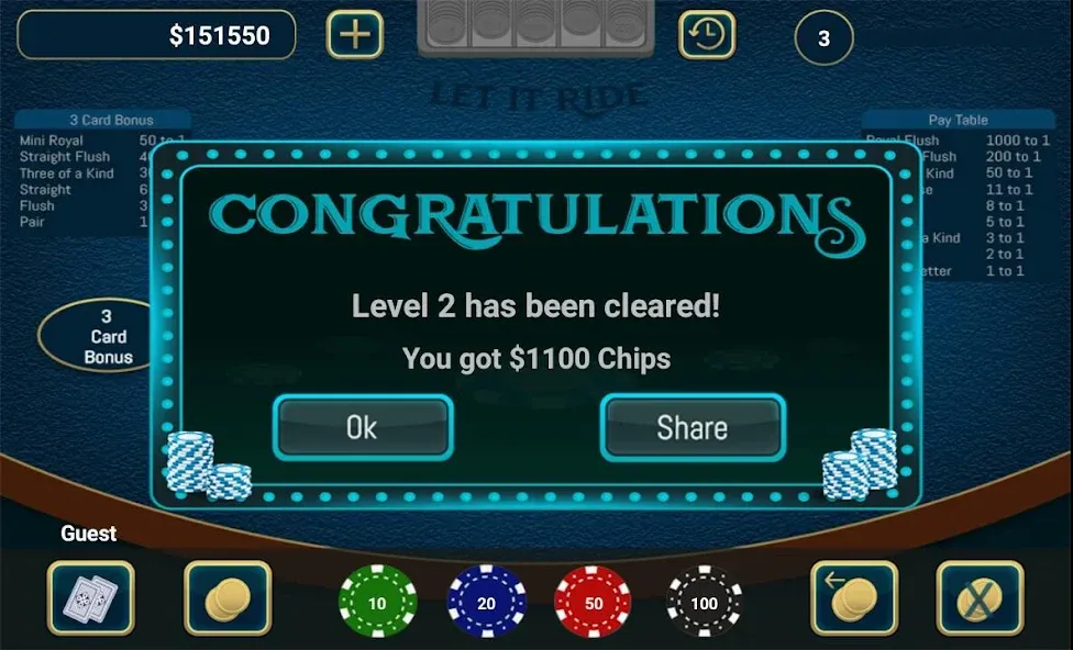 Скачать Let It Ride Poker последней версии — Безлимитные фишки и быстрые выигрыши — скриншот 4