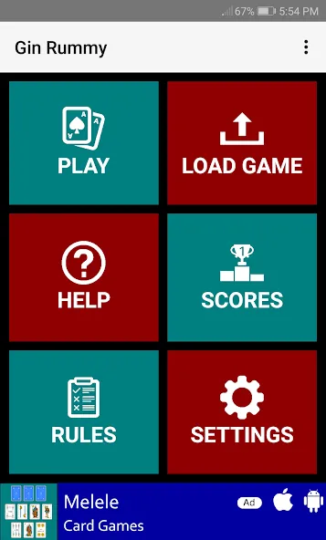 Gin Rummy мод на Андроид: Безлимитные монеты и подсказки — скриншот 1