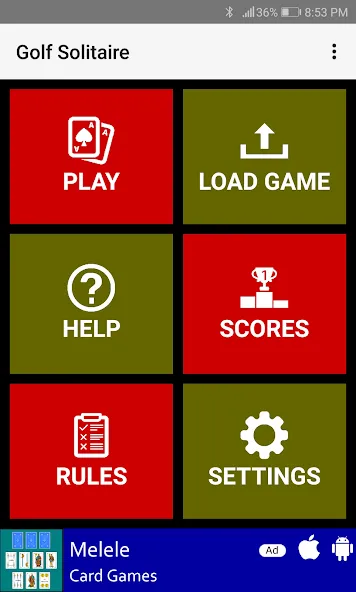Golf Solitaire — Без рекламы и бесконечные подсказки, скачать мод APK — скриншот 1 Golf Solitaire — Без рекламы и бесконечные подсказки, скачать мод APK — скриншот 1