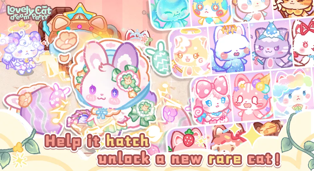 Скачать Lovely cat dream party на Андроид с модом — Много монет и все уровни — скриншот 2