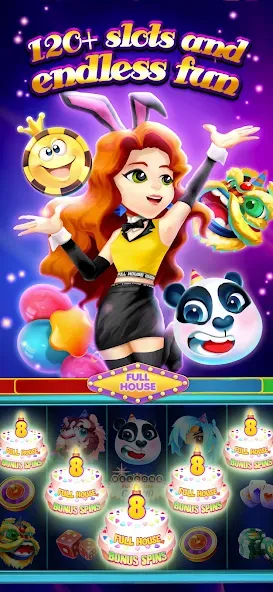 Мод Full House Casino - Slots Game — Безлимитные монеты и бесплатные вращения, скачать APK — скриншот 4 Мод Full House Casino - Slots Game — Безлимитные монеты и бесплатные вращения, скачать APK — скриншот 4