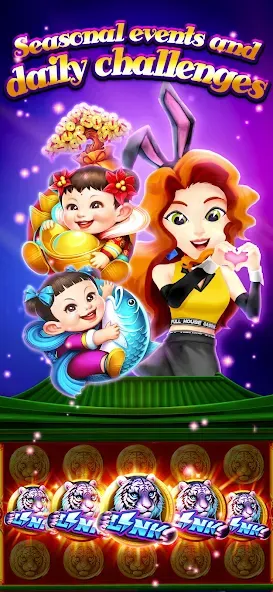 Мод Full House Casino - Slots Game — Безлимитные монеты и бесплатные вращения, скачать APK — скриншот 5 Мод Full House Casino - Slots Game — Безлимитные монеты и бесплатные вращения, скачать APK — скриншот 5