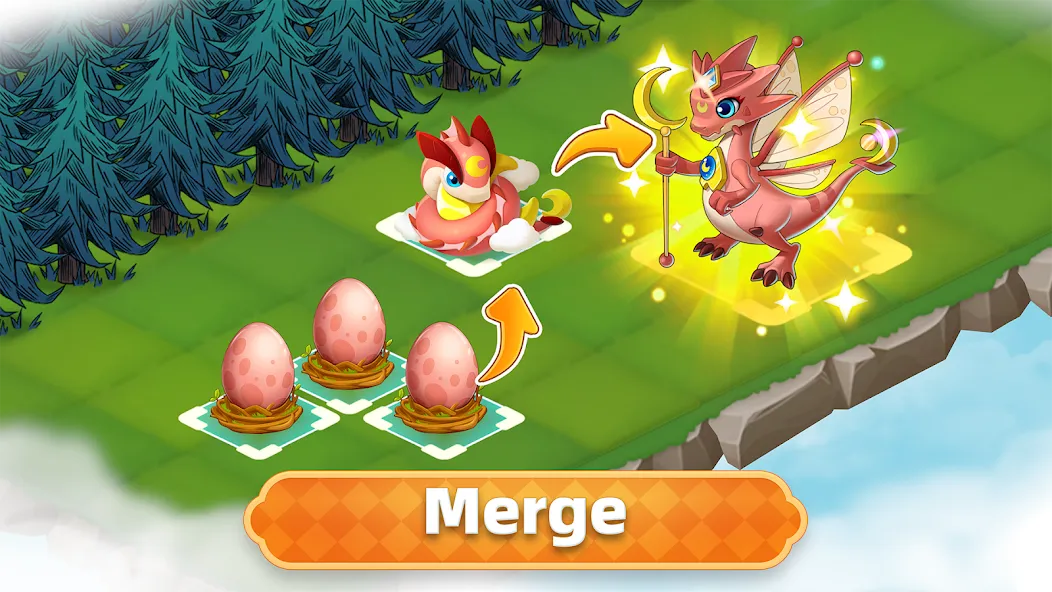 Merge Legends: Dragon Island — взломанная версия, Безлимитные ресурсы и открыты драконы — скриншот 1