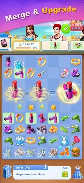Merge Lover: Story & Makeover — Безлимитные деньги и энергия, скачать мод APK — скриншот 4