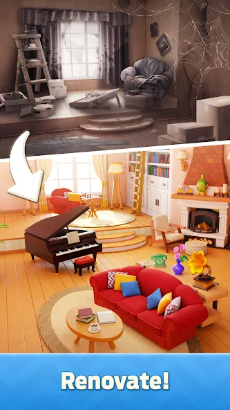 Mergedom: Home Design — последняя версия с модом (Безлимитные деньги и энергия) — скриншот 2