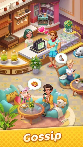 Gossip Harbor®: Merge & Story взлом APK — Безлимитные монеты и энергия — скриншот 1